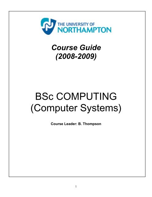 Course Guide - CSY Computer Systems