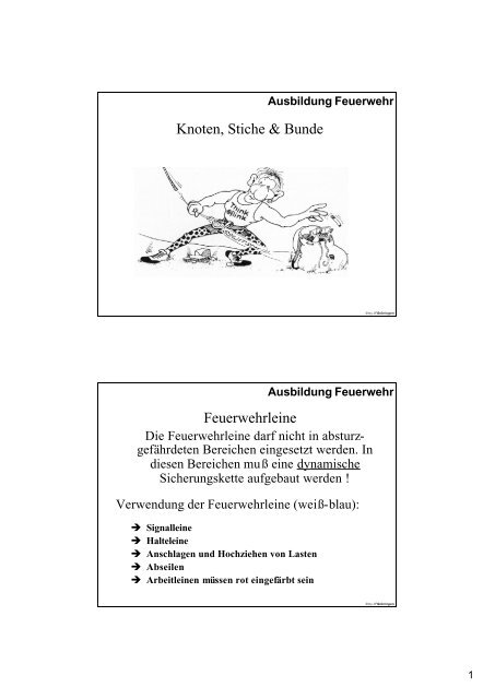 Knoten und Stiche - Feuerwehr Windeck