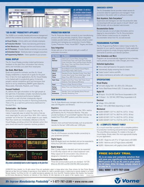 XL800 Data Sheet - Vorne Industries, Inc.