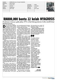 RM880,000 bantu 22 kelab MYAGROSIS