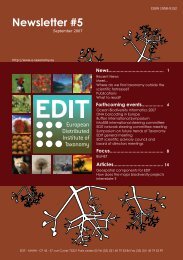 Newsletter #5 - EDIT | - European Distributed Institute of Taxonomy