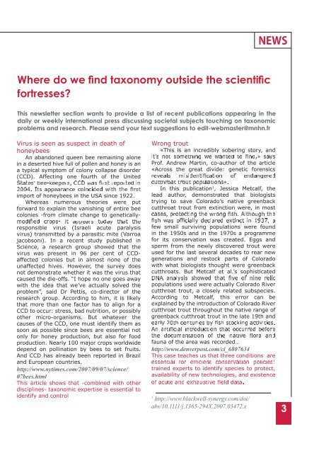 Newsletter #5 - EDIT | - European Distributed Institute of Taxonomy