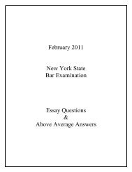 February 2011 New York State Bar Examination Essay Questions ...