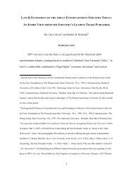 Law and Economics of the Adult Entertainment Industry Today