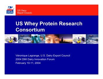 US Whey Protein Research Consortium - InnovateWithDairy.com
