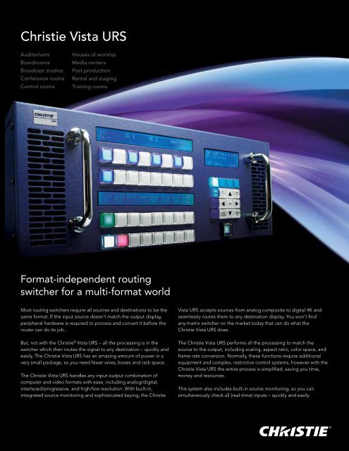 Christie Vista URS Brochure - Christie Digital Systems