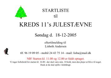 KREDS 11's JULESTÆVNE - Bowling-Danmark