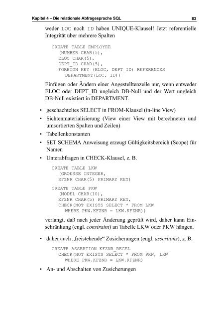 Skript Datenbanken I - Praktische Informatik Universität Kassel