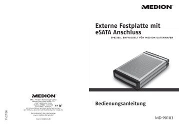 Externe Festplatte mit esata Anschluss - Medion