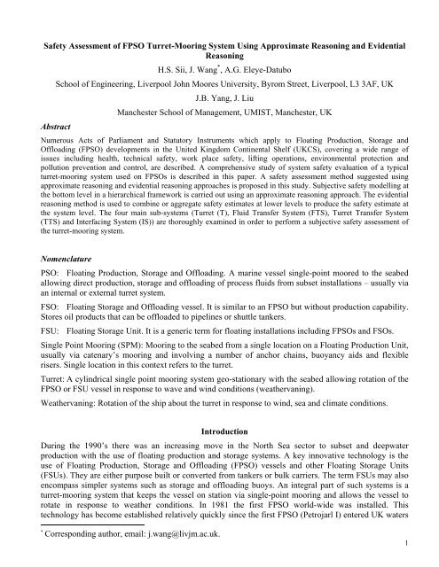 Safety Assessment of FPSO Turret-Mooring System Using ...