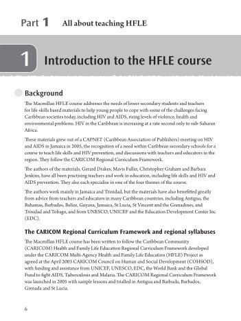 Introduction to the HFLE course - Macmillan Caribbean