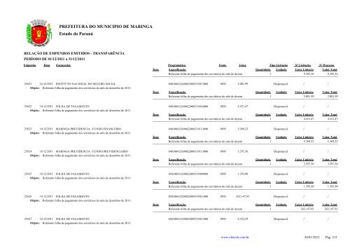 Estado do ParanÃ¡ PREFEITURA DO MUNICIPIO DE ... - MaringÃ¡