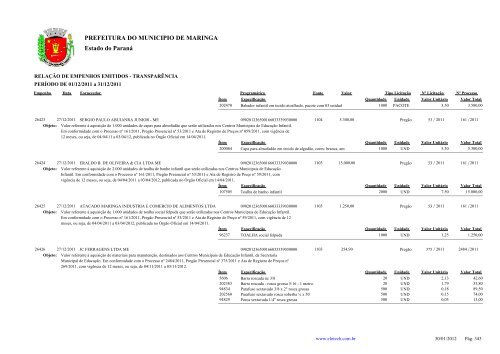 Estado do ParanÃ¡ PREFEITURA DO MUNICIPIO DE ... - MaringÃ¡