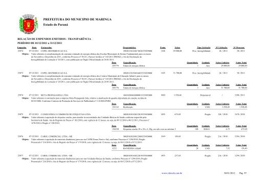 Estado do ParanÃ¡ PREFEITURA DO MUNICIPIO DE ... - MaringÃ¡