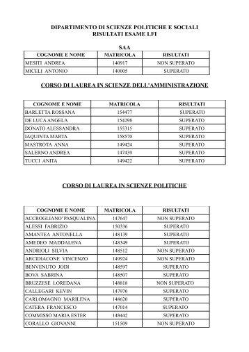 rÃ©sultats juin 2013.pdf - Facolta' di Scienze Politiche