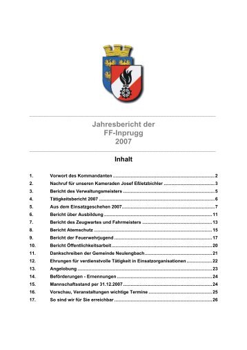 Jahresbericht der FF-Inprugg 2007
