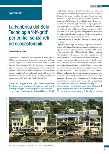 La Fabbrica del Sole Tecnologia 'off-grid' - Collegio dei Geometri e ...