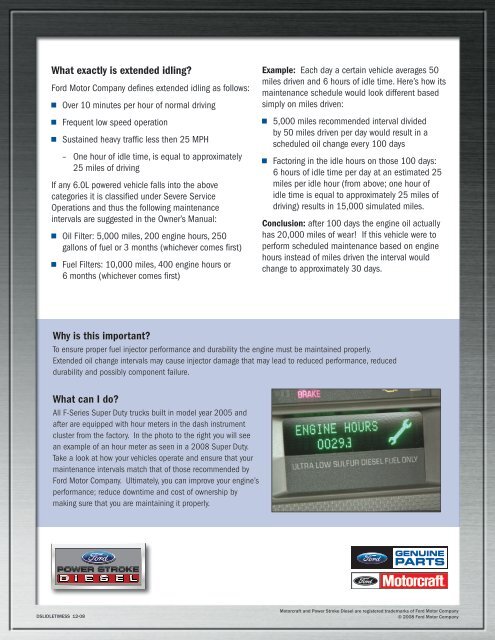 How idle time impacts engine maintenance - Ford Fleet