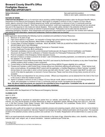 Application Package - Broward Sheriff's Office - Online Employment ...