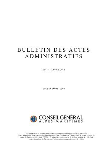 BULLETIN DES ACTES ADMINISTRATIFS - Conseil général