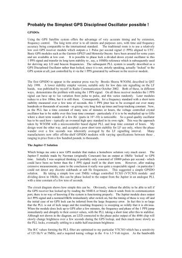 Simple GPS Disciplined Oscillator - G4JNT