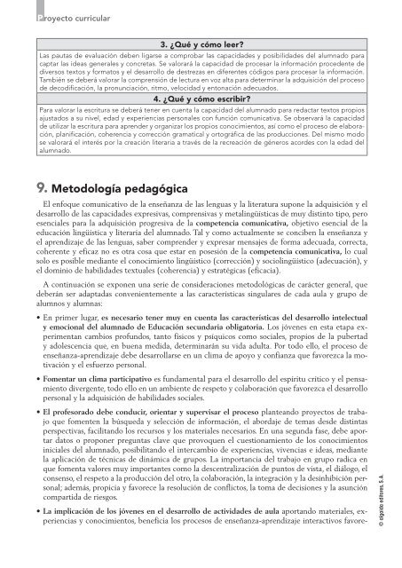 Proyecto curricular. PD Lengua Castellana y Literatura 1Âº ... - Algaida