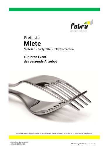 Für Ihren Event das passende Angebot - fotra GmbH