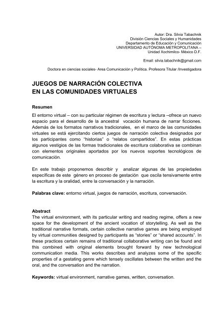 Juegos de narraciÃ³n colectiva en las comunidades virtuales.pdf