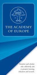 ThE AcAdEmy oF EuropE - Academia Europaea