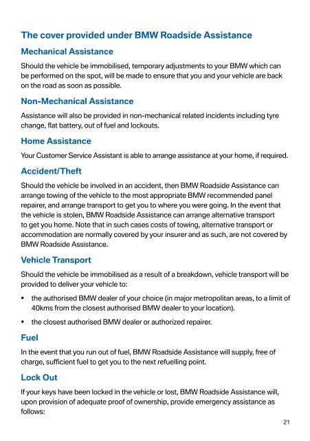 Table of contents - BMW