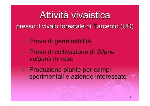 Attività vivaistica e problematiche fitosanitarie legate alla - Piante ...