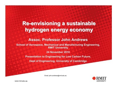 Re-envisioning a sustainable hydrogen energy economy