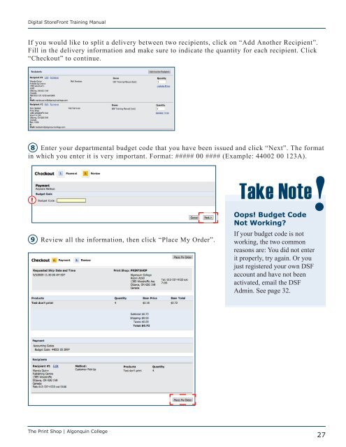 Digital StoreFront User Guide - Algonquin College