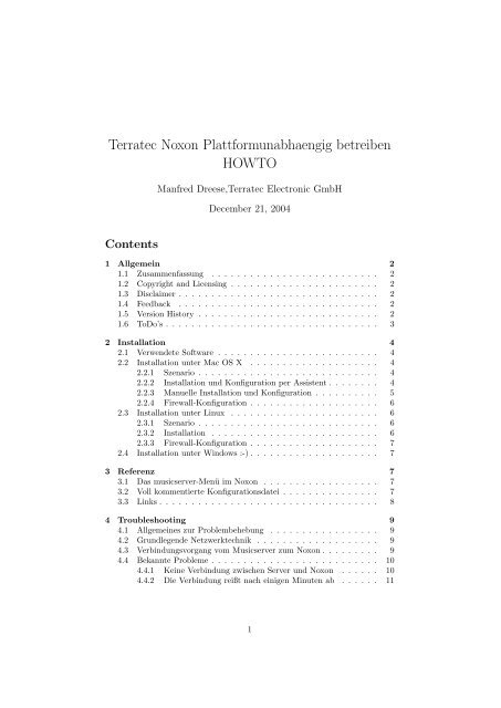 Terratec Noxon Plattformunabhaengig betreiben HOWTO