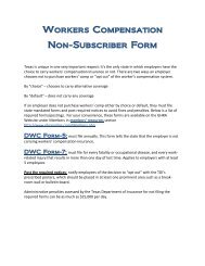 Workers Compensation Non-Subscriber Form