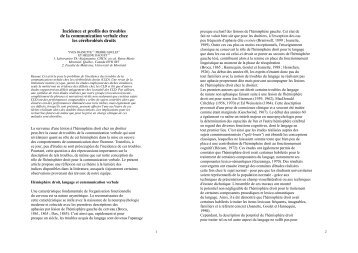 Incidence et profils des troubles de la communication verbale ... - RNP