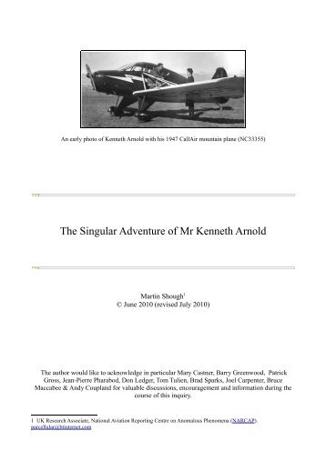 The Singular Adventure of Mr Kenneth Arnold - Nicap