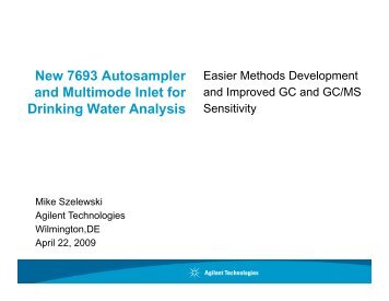 and Multimode Inlet for Drinking Water Analysis - Agilent Technologies