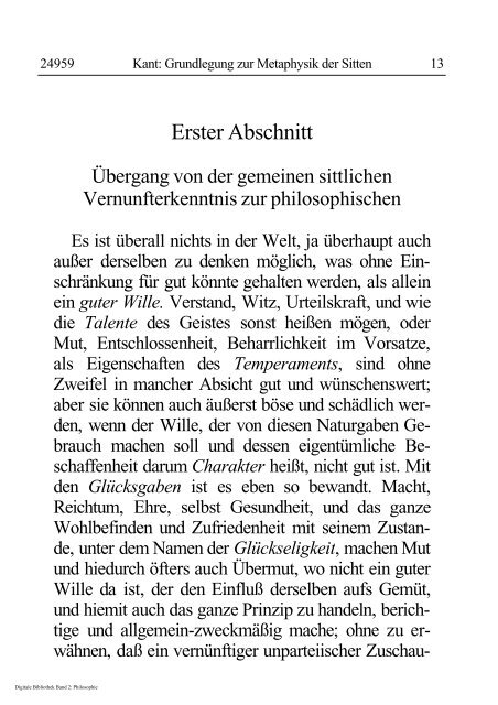 Immanuel Kant - Grundlegung zur Metaphysik der ... - Al-Adala.de