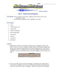 Lab 5: Table-Top Earthquakes 1 2 3 4