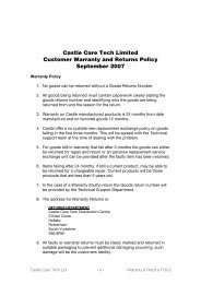 Castle Care Tech Limited Customer Warranty and Returns Policy ...