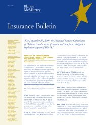 Insurance Bulletin - Blaney McMurtry LLP