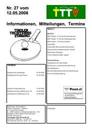 Nr.27 vom 12.05.2008 - Tiroler Tischtennis-Verband - - TTTV