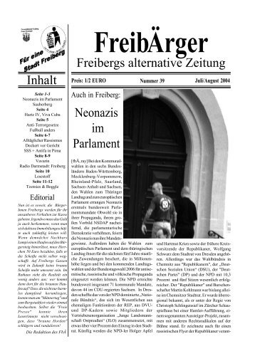 Freibergs alternative Zeitung Inhalt Neonazis im ... - FreibÄrger