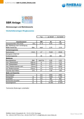 SBR Anlage - Rhebau GmbH