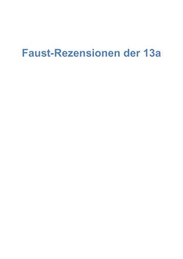 Schüler-Rezensionen zu Faust