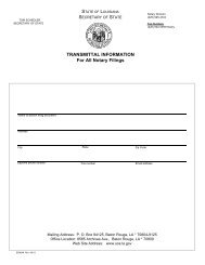 Personal Surety Bond Form - Secretary of State - Louisiana