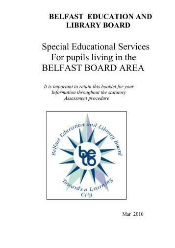 Special Educational Services For pupils living in the BELFAST ...