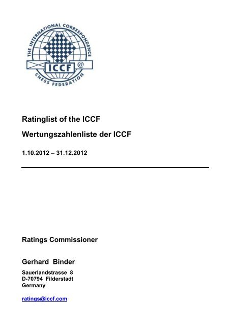 Mainlist / Hauptliste - ICCF