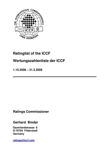 ICCF Rating Report 2008/2